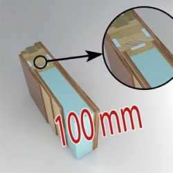 Cross section of the energy-saving door wing (passive) Thickness 100 mm